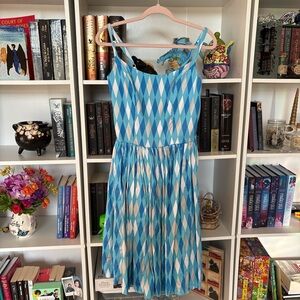 Pinup Couture Turquoise and White Diamond Dress